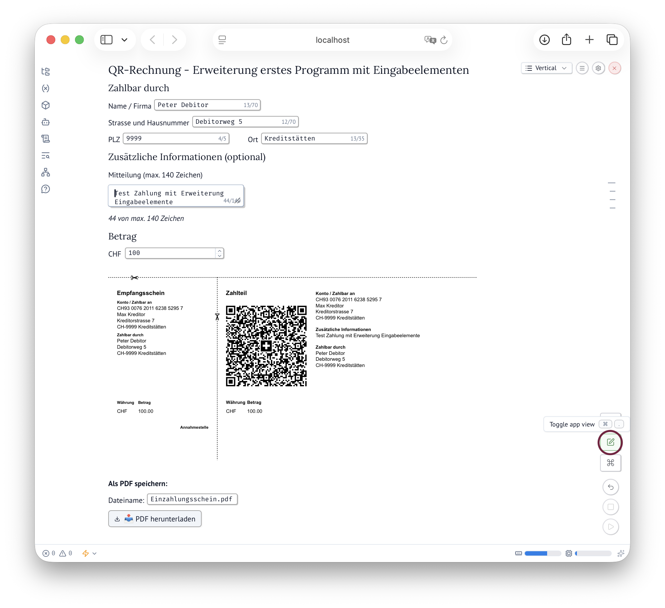 QR-Rechnung erweitert